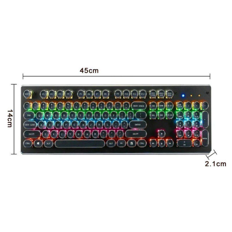 Keyboards | 104-Key Wired Mechanical Keyboard Blue Switch Ergonomic Design RGB Backlight Multiple Lighting Modes Compact Layout Free Game Keyboard Compatible with Windows & MAC Portable White Computer Peripherals Keyboards