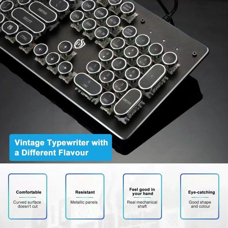 Keyboards | 104-Key Wired Mechanical Keyboard Blue Switch Ergonomic Design RGB Backlight Multiple Lighting Modes Compact Layout Free Game Keyboard Compatible with Windows & MAC Portable White Computer Peripherals Keyboards