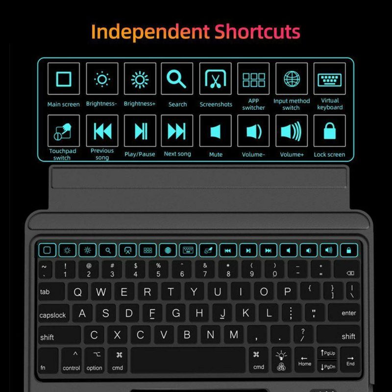 Keyboards | Detachable Tablet BT Keyboard Case with Touchpad Pen Slot Compatible with iPad Air 4 10.9”/iPad Pro 11” 2018/2020/2021 Computer Peripherals Keyboards