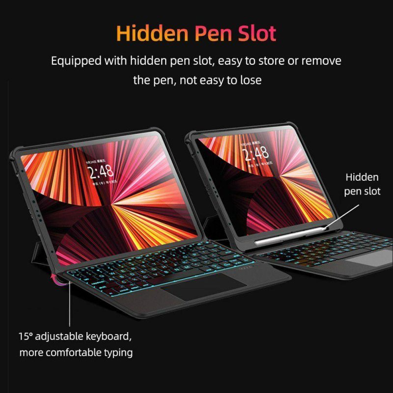 Keyboards | Detachable Tablet BT Keyboard Case with Touchpad Pen Slot Compatible with iPad Air 4 10.9”/iPad Pro 11” 2018/2020/2021 Computer Peripherals Keyboards