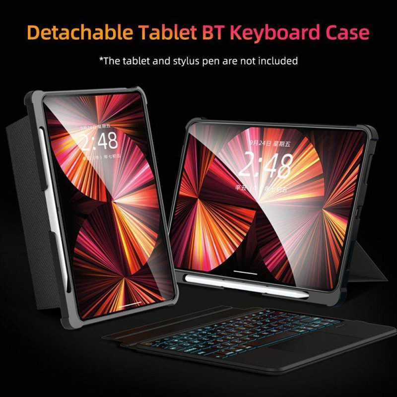 Keyboards | Detachable Tablet BT Keyboard Case with Touchpad Pen Slot Compatible with iPad Air 4 10.9”/iPad Pro 11” 2018/2020/2021 Computer Peripherals Keyboards