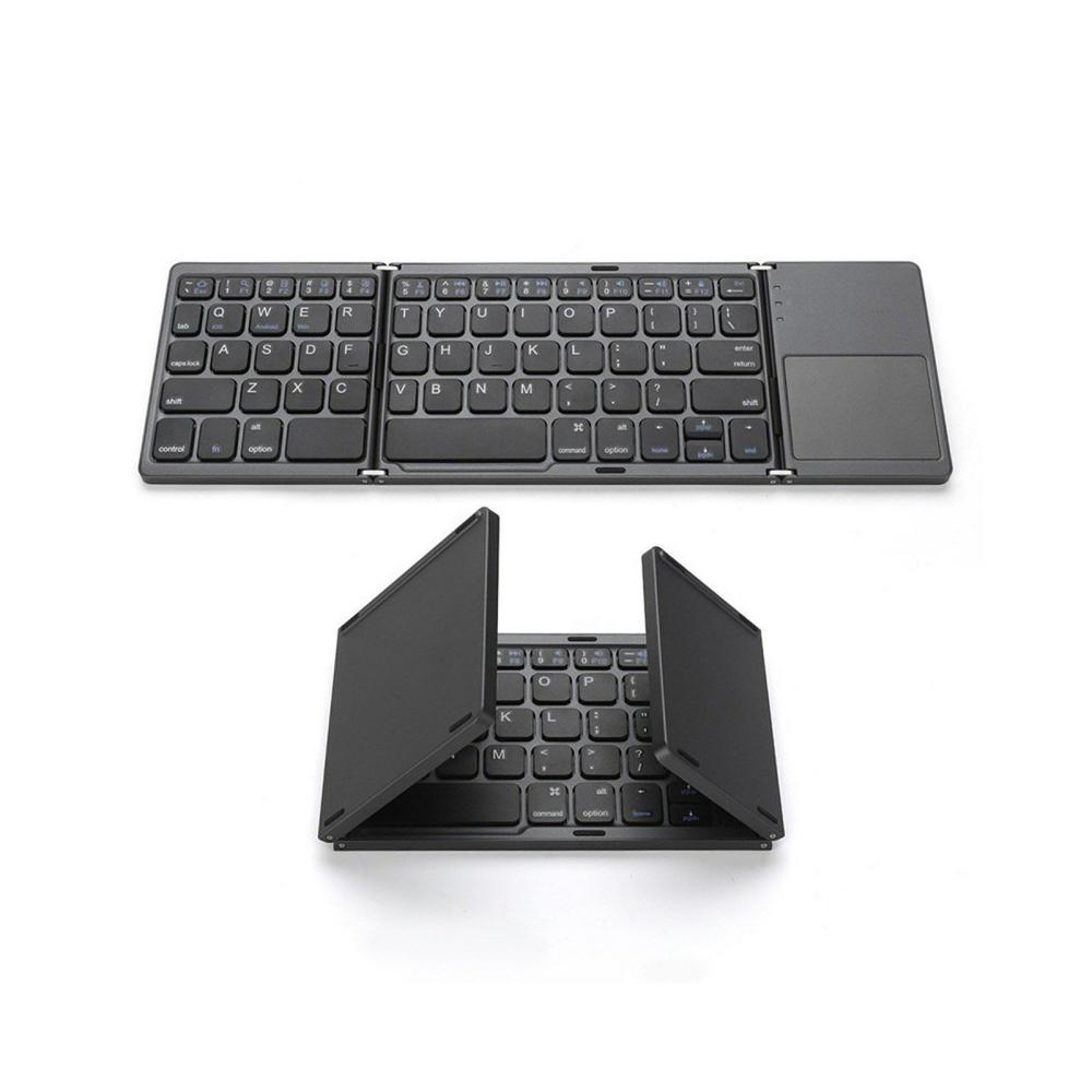 Keyboards | Wireless BT Keyboard Folding Keyboard Portable Ultra Slim BT Keyboard with Touchpad for Windows/Android/iOS Grey Grey Computer Peripherals Grey