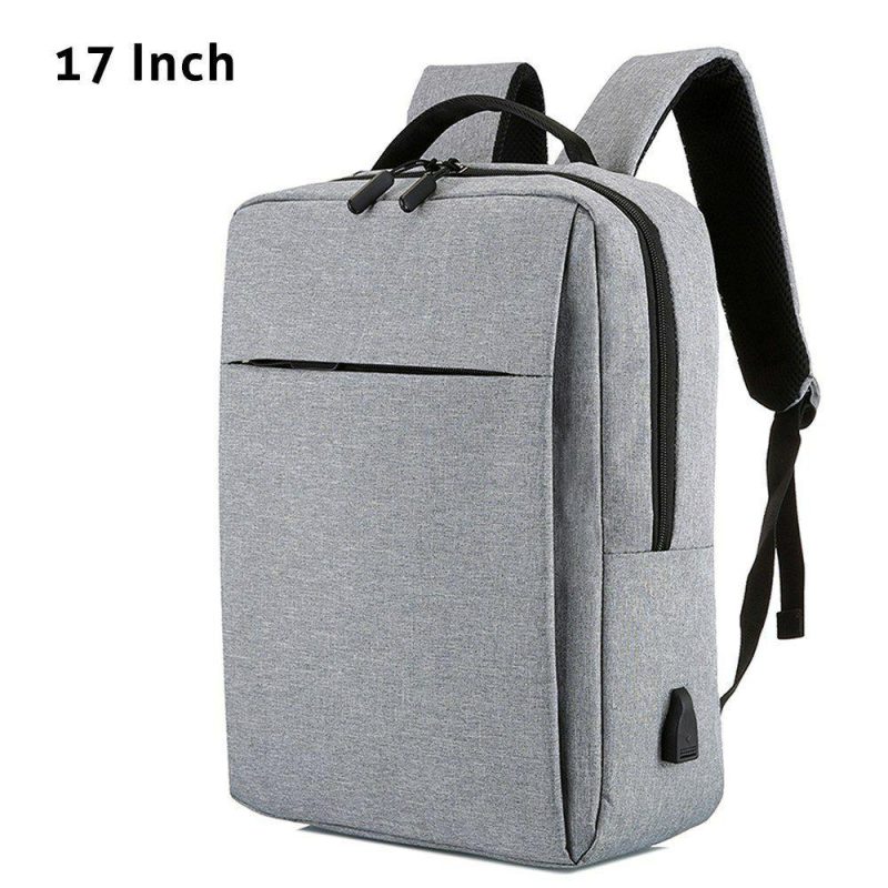 Laptop Bags | Travel Laptop Backpack with USB Charging Port Durable Large Capacity Separate Compartment Business Backpacks Fits 15/17 Inch Computer Bag Grey Laptop Bags Grey