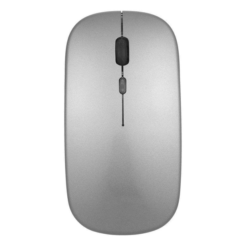 Mice | 2.4G BT 5.0 Wireless Ergonomic Slim Mouse Less Noise 3 Adjustable DPI Levels Rechargeable Mouse for Laptop, Computer, Black Grey Computer Peripherals Grey