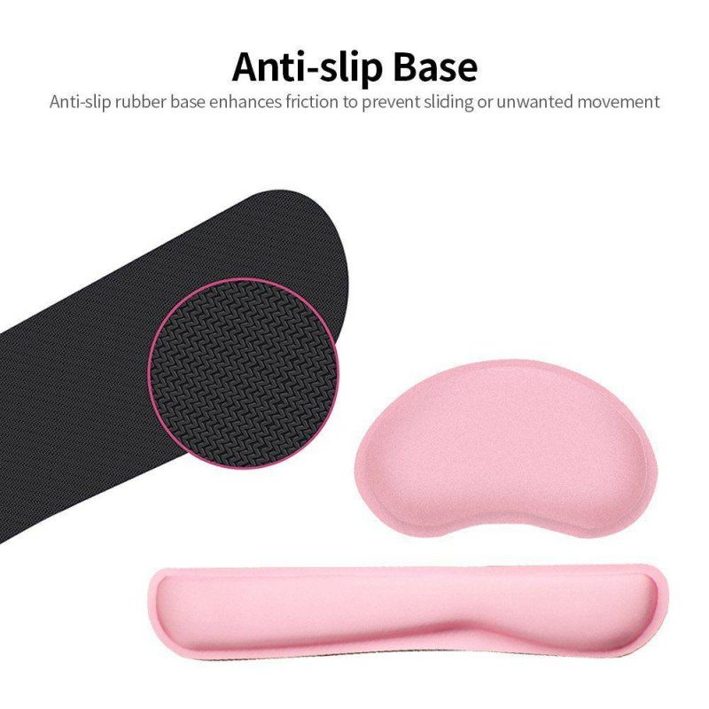 Mice | Memory Foam Keyboard Mouse Wrist Pad Set Office Gaming Keyboard Mouse Wrist Pads with Lycra Fabric Anti-slip Base Pink Rose Computer Peripherals Mice