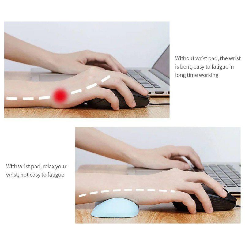 Mice | Soft Silicone Mouse Wrist Pad Mice Wrist Rest Ergonomic Silicone Wrist Support Mouse Pad Hand Pillow Cushion Black Grey Computer Peripherals Grey