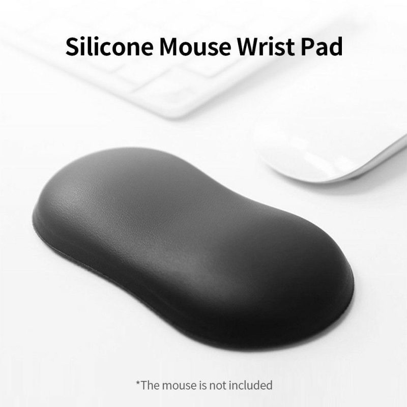 Mice | Soft Silicone Mouse Wrist Pad Mice Wrist Rest Ergonomic Silicone Wrist Support Mouse Pad Hand Pillow Cushion Black Grey Computer Peripherals Grey