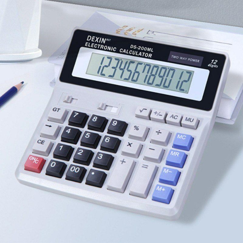 Other | 12 Digit LCD Display Desk Calculator Grey Office & School Supplies Grey