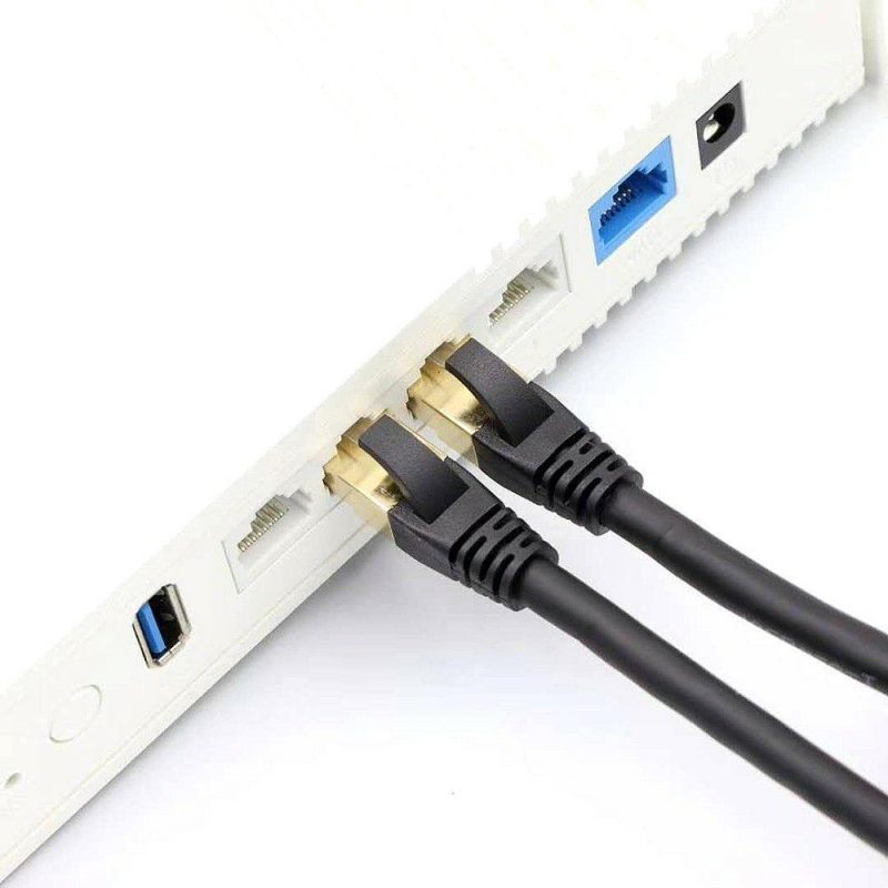 Other Networking Accessories | Cat8 Ethernet Cable High Speed Network Cable 40Gbps 2000Mhz/ Shielded Twisted Pair/ Gold Plated RJ45 Interface Black 1m Networking Other Networking Accessories