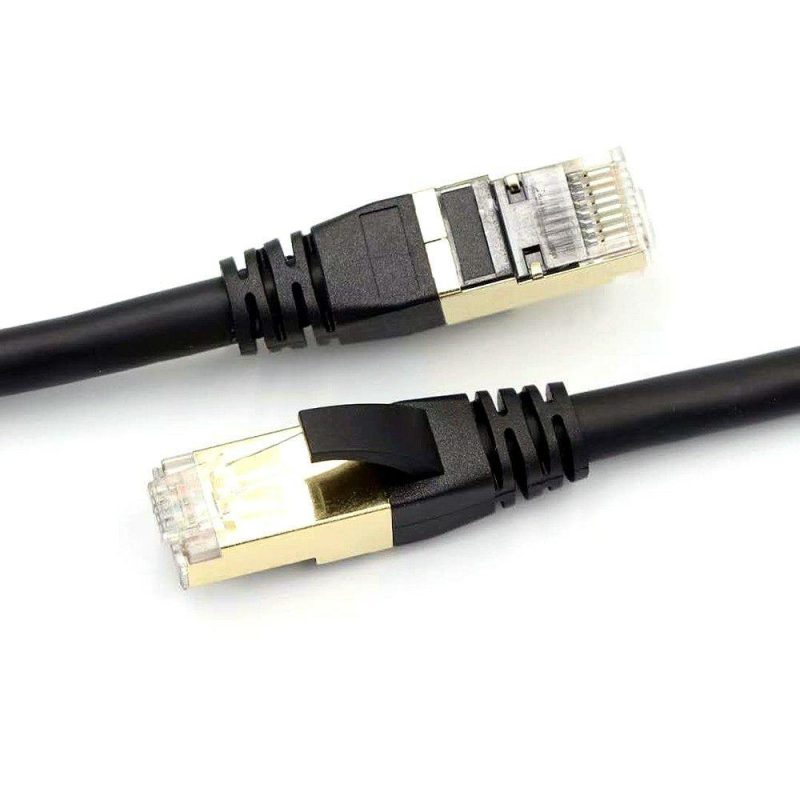 Other Networking Accessories | Cat8 Ethernet Cable High Speed Network Cable 40Gbps 2000Mhz/ Shielded Twisted Pair/ Gold Plated RJ45 Interface Black 1m Networking Other Networking Accessories