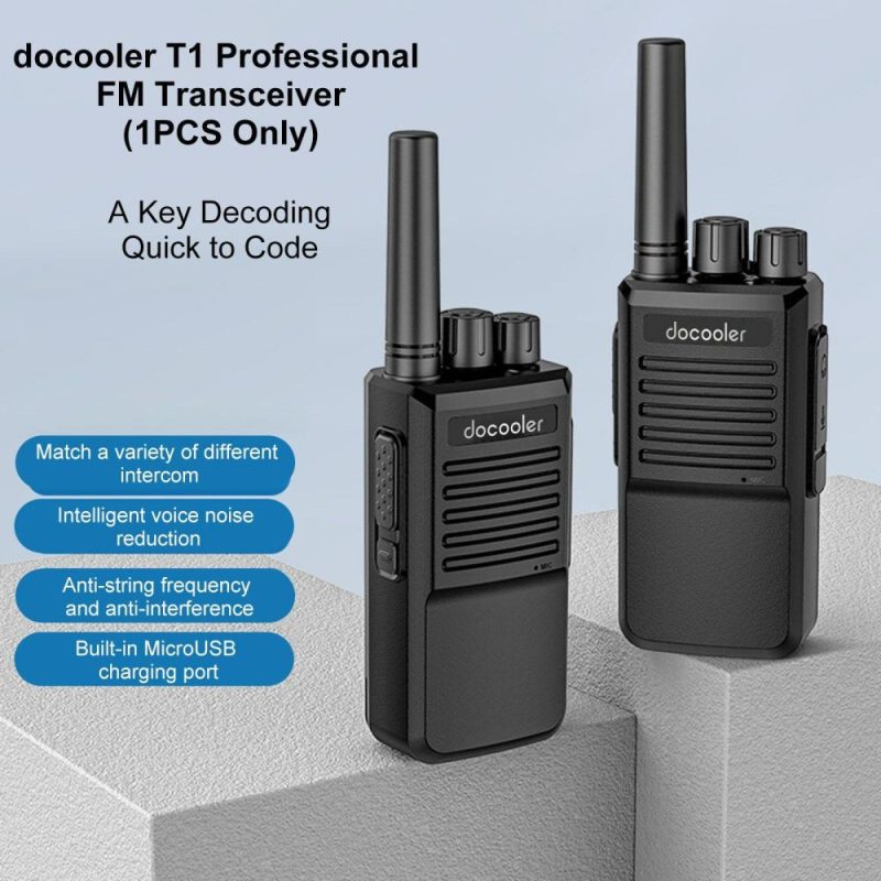 Other Networking Accessories | T1 Walkie Talkie 16 Channel Professional FM Transceiver Handheld Two Way Radios Rechargeable with Battery and Charging Dock Networking Other Networking Accessories