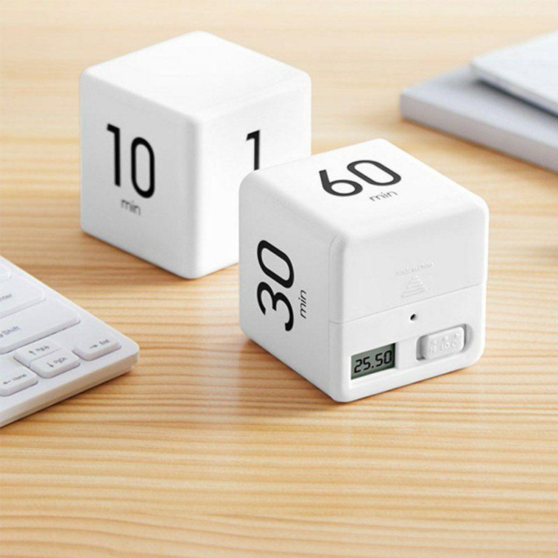 Other | Portable Cube Timer Digital Kitchen Timer Countdown Alarm 15-20-30-60 Minutes Flip Timing with Digital Display Time Management for Study Sports Cooking Gaming Office White Office & School Supplies Other