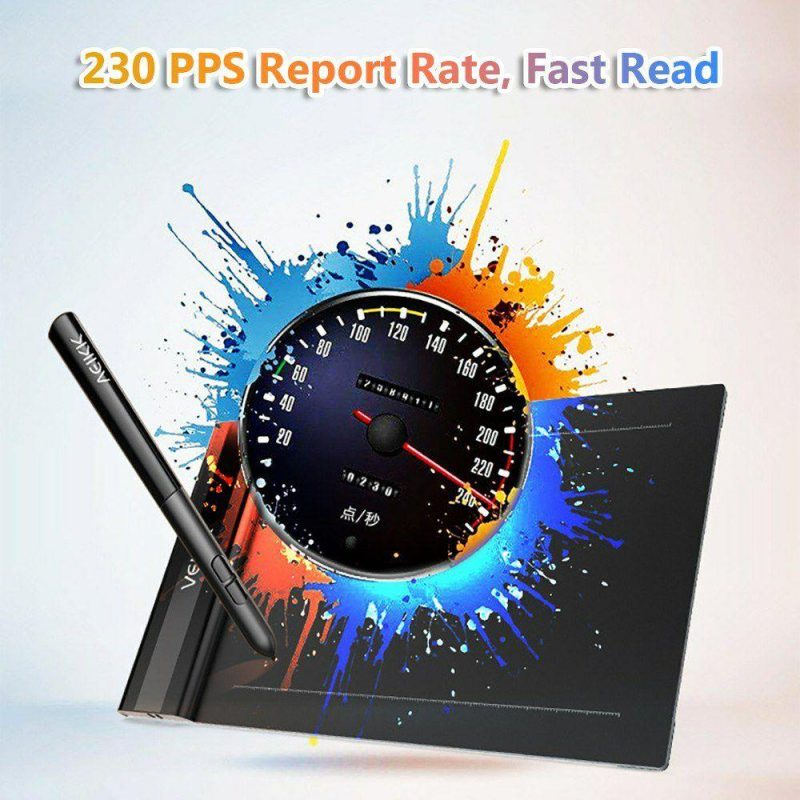 Other | S640 Digital Graphics Drawing Tablet 6*4 inch Pen Tablet with 8192 Levels Pressure Passive Pen 5080 LPI One-Touch Eraser Hand Painted Tablet Black Computer Peripherals Black