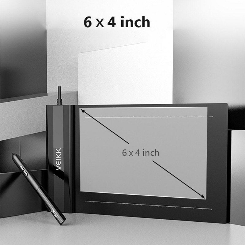 Other | S640 Digital Graphics Drawing Tablet 6*4 inch Pen Tablet with 8192 Levels Pressure Passive Pen 5080 LPI One-Touch Eraser Hand Painted Tablet Black Computer Peripherals Black