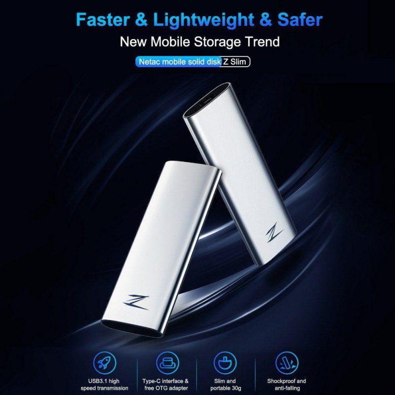 Solid State Drives | 128GB Type-c USB 3.1 Mobile Solid State Disk Z Slim Portable SSD 30g Aluminium Alloy Shockproof Disk Gen1 High Speed Flash Drives & Storage Solid State Drives