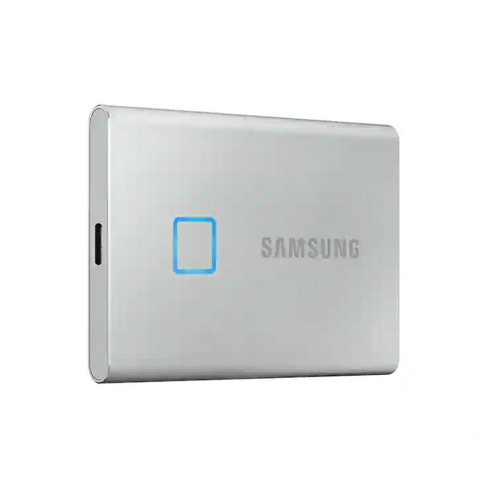 Solid State Drives | T7 Touch Type-C USB 3.2 500GB Portable SSD up to 1050MB/s Sequential Read Speed Fingerprint Identification Blue Silver Flash Drives & Storage Silver