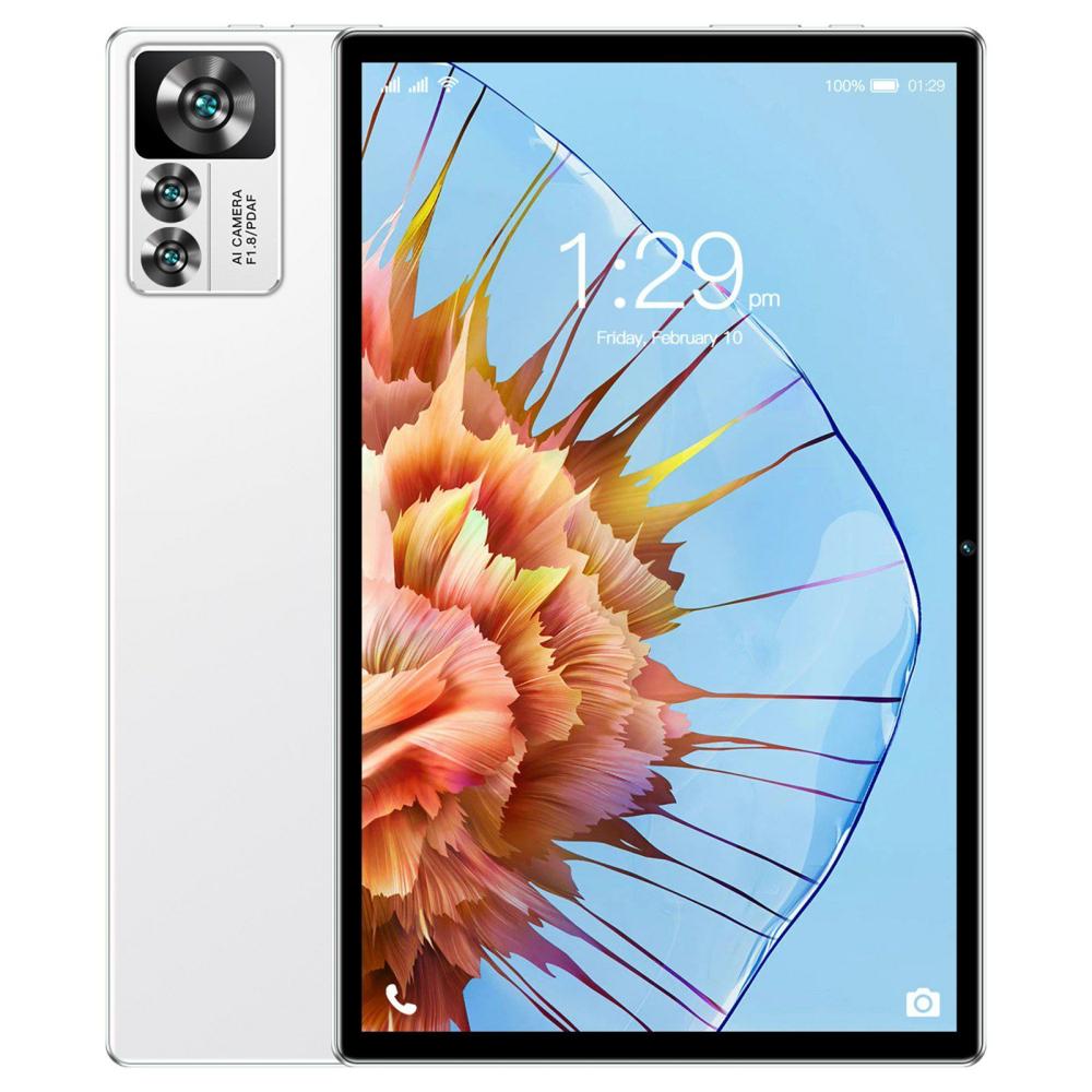 Tablet PC | 10.1 inch Tablet 8GB+256GB 5G Calling 10-Core MTK6797 Processor 128GB Expandable Memory Large Storage Capacity High-Clear Large Screen BT5.0 7000mAh Battery Silver Tablet PC Silver