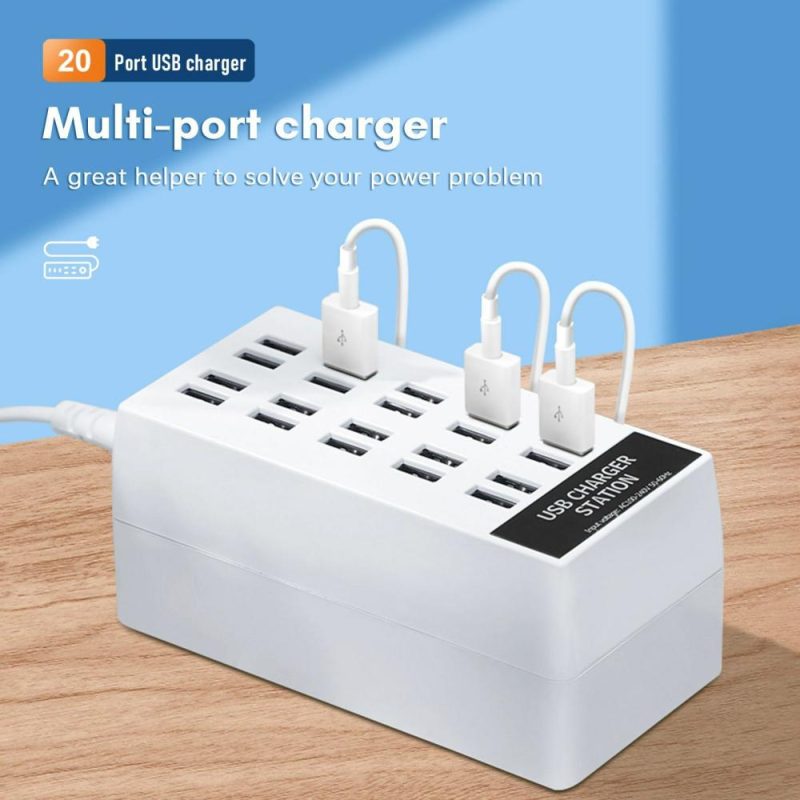 USB Hubs | 100W USB Charging Station USB Plug Charger 20-port Desktop Charger Compatible with IOS & Android System And iPhone/Huawei/Xiaomi/Samsung/OPPO/VIVO Computer Peripherals USB Hubs